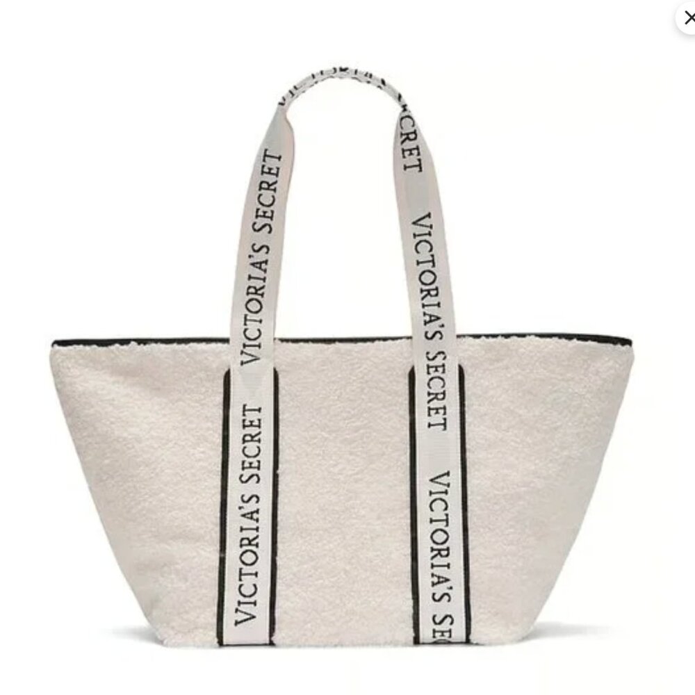 Victoria’s Secret Off-White Teddy Tote Bag NWT